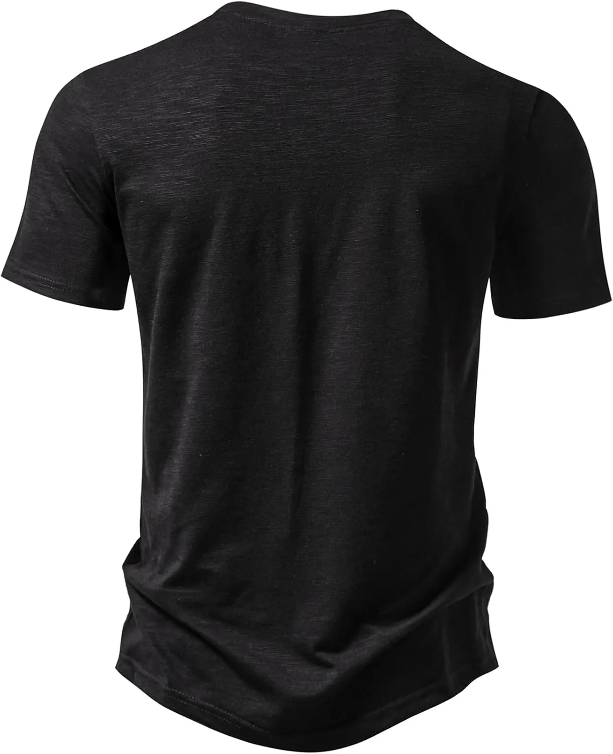 Men's Stretchy Short Sleeve Henley T-Shirt Casual Cotton 2 Buttons Notch Neck Tee Shirts