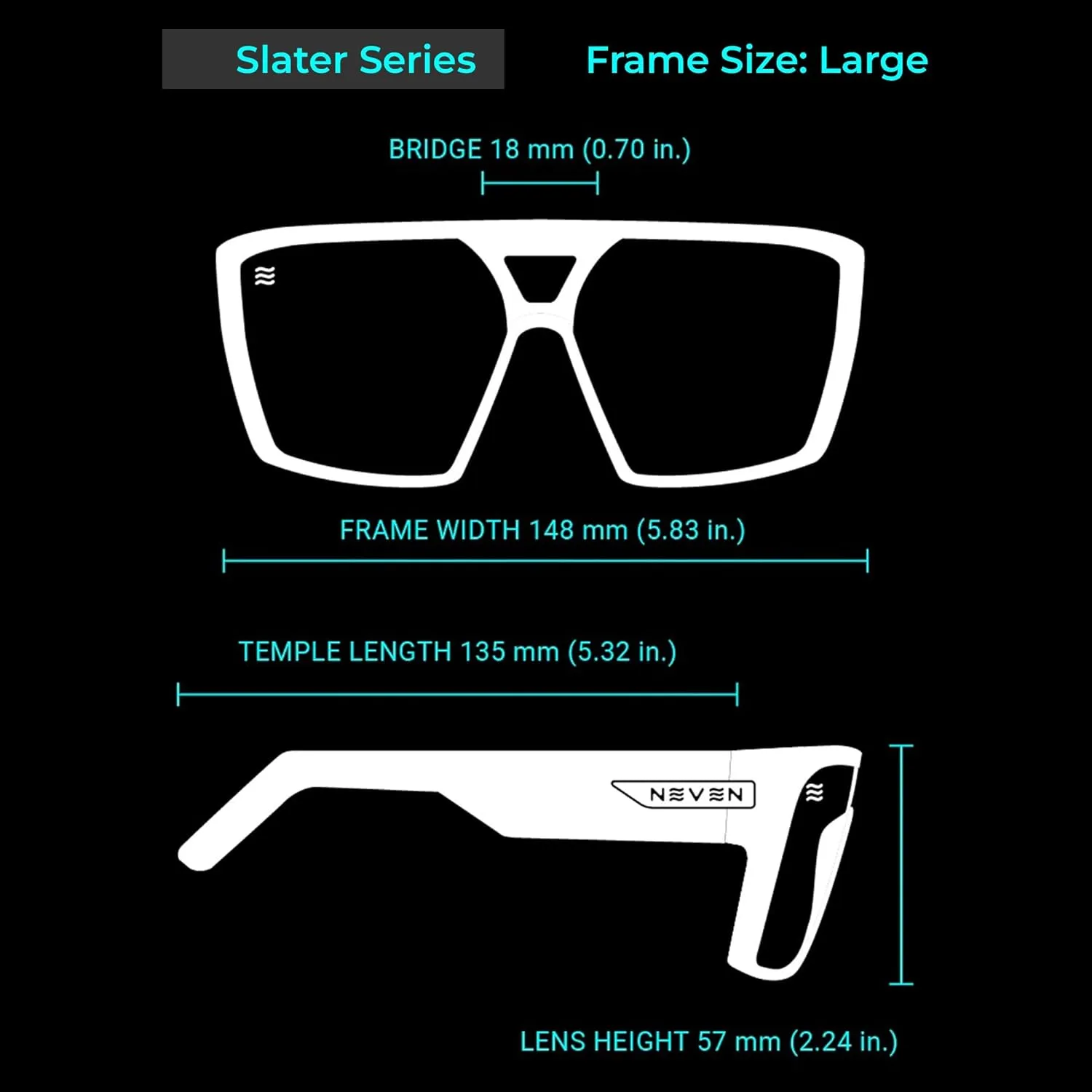 NEVEN Slater UV Frame Sunglasses For Men & Women - TR90 Oversized Polarized Sunglasses for Men - Coastal Sport Boxy Glasses