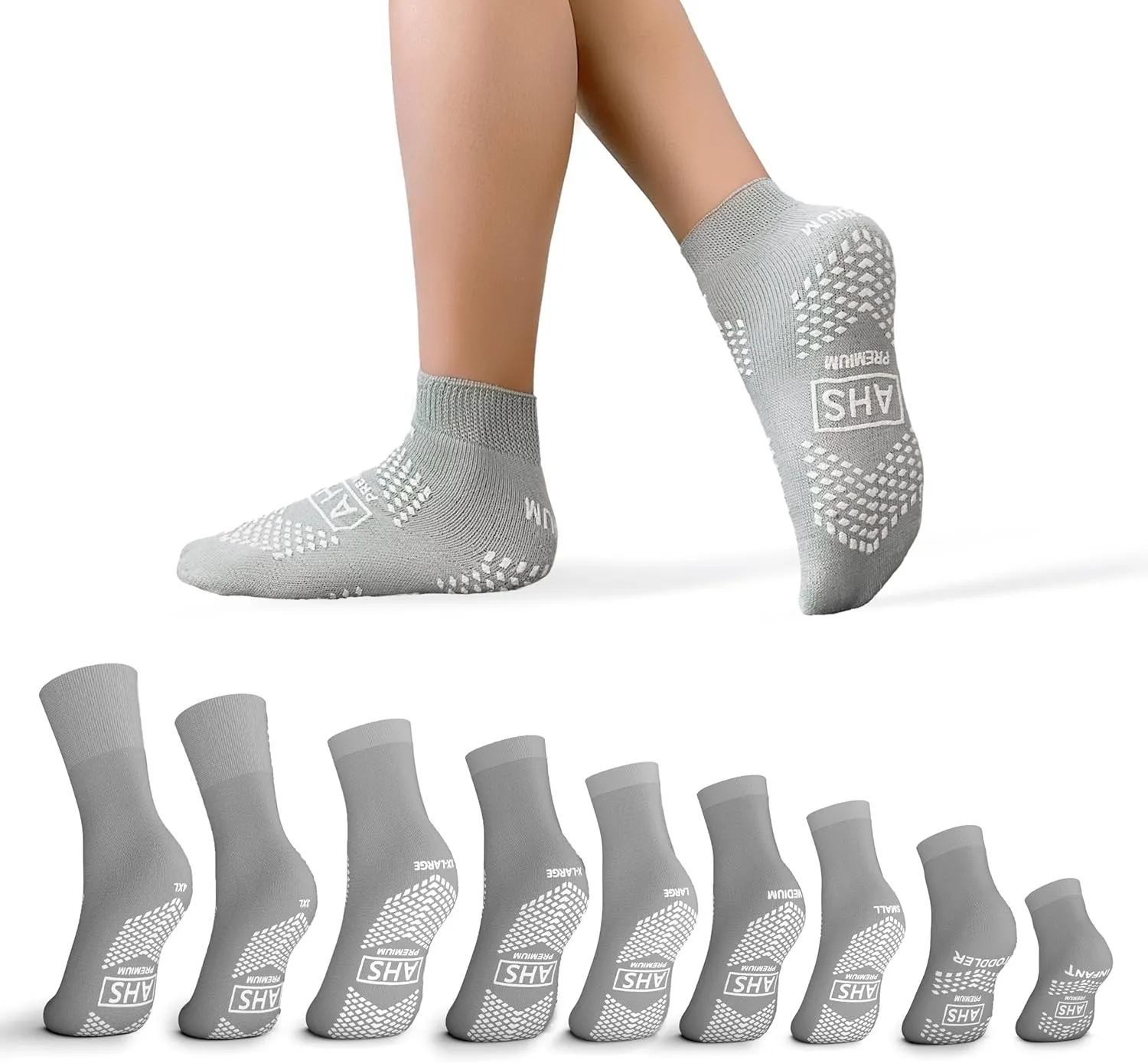 Non-Slip Grip Socks ?C 6 Pairs | Hospital Socks for Men & Women | Anti-Skid for Adults