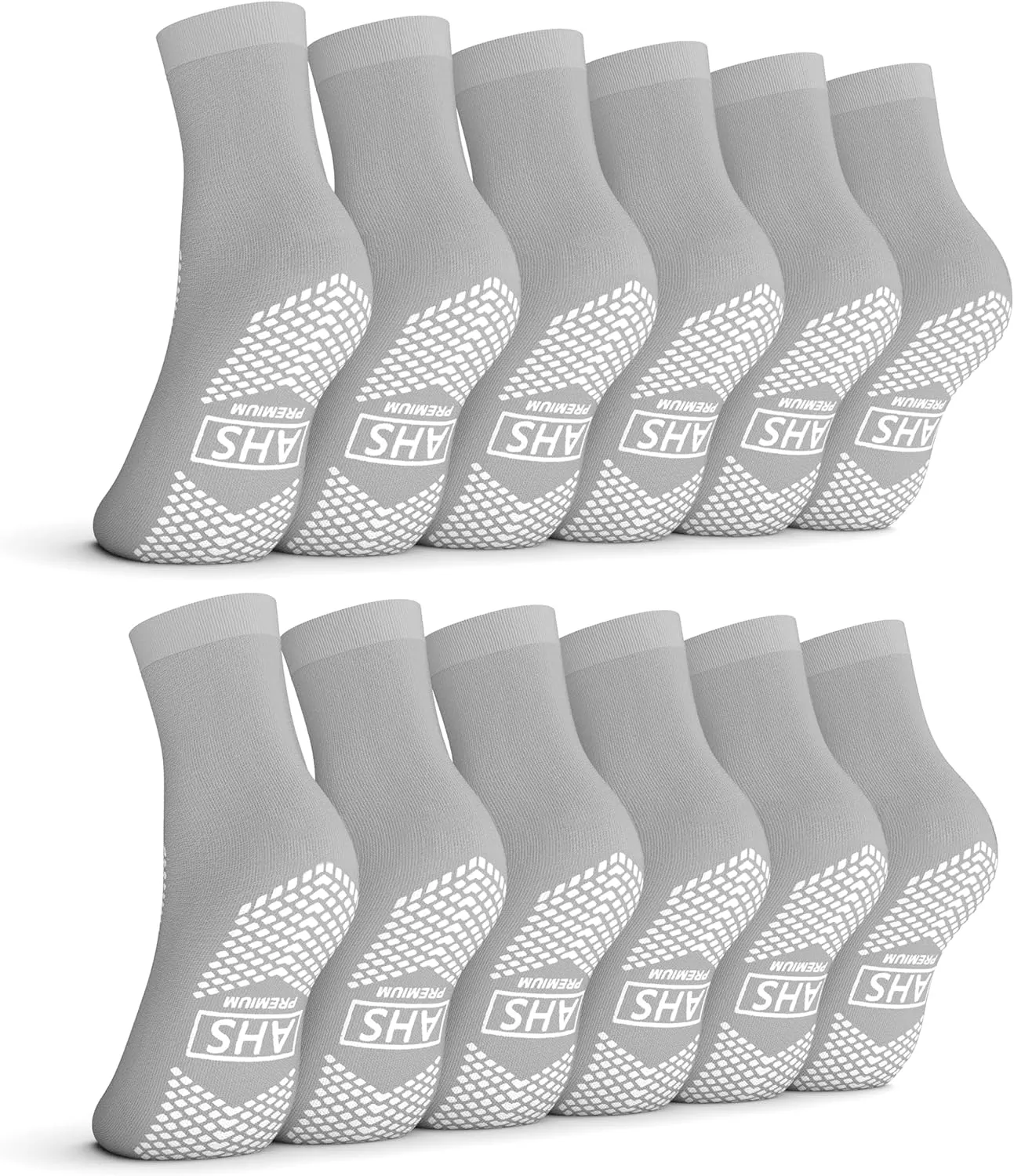 Non-Slip Grip Socks ?C 6 Pairs | Hospital Socks for Men & Women | Anti-Skid for Adults