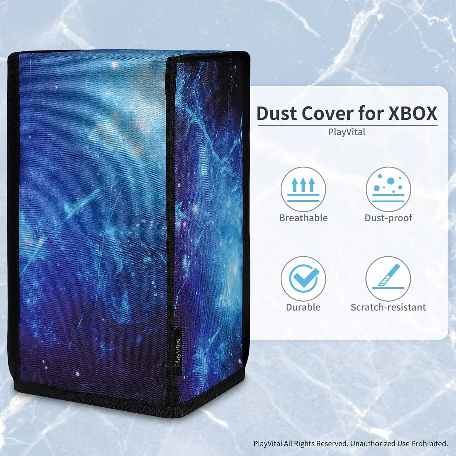 PlayVital Nylon Dust Cover for Xbox Series X Console, Soft Neat Lining Dust Guard, Anti Scratch Waterproof Cover Sleeve for Xbox Series X Console - Blue Nebula