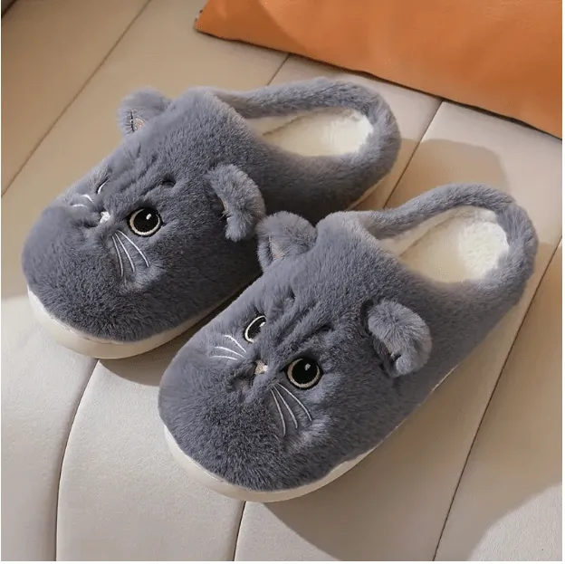 Plush Cat Slippers Super Soft & Comfortable
