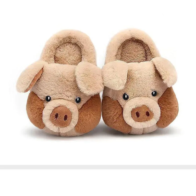 Plush Pig Slippers for Women