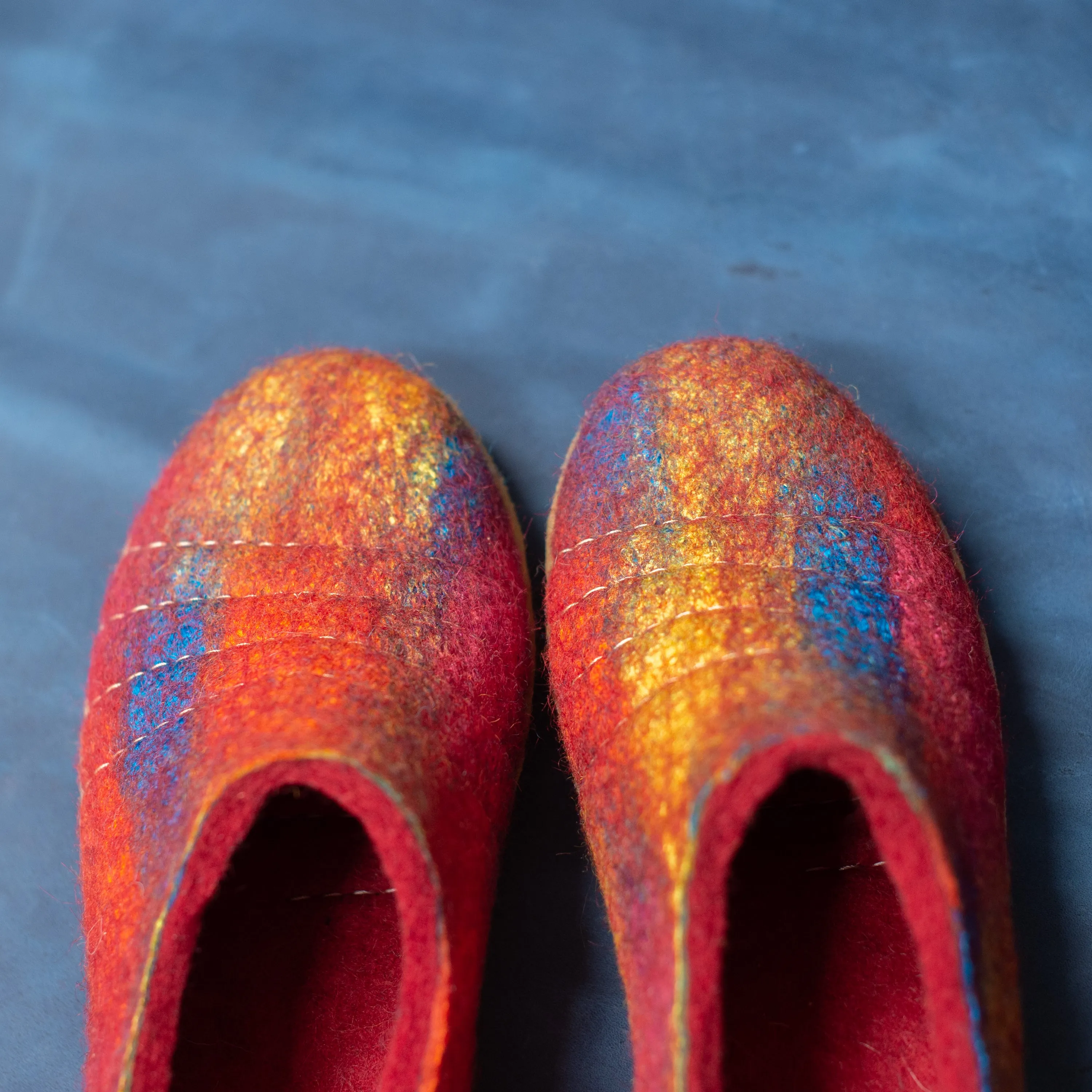 Poppy Red  Rainbow women's slippers