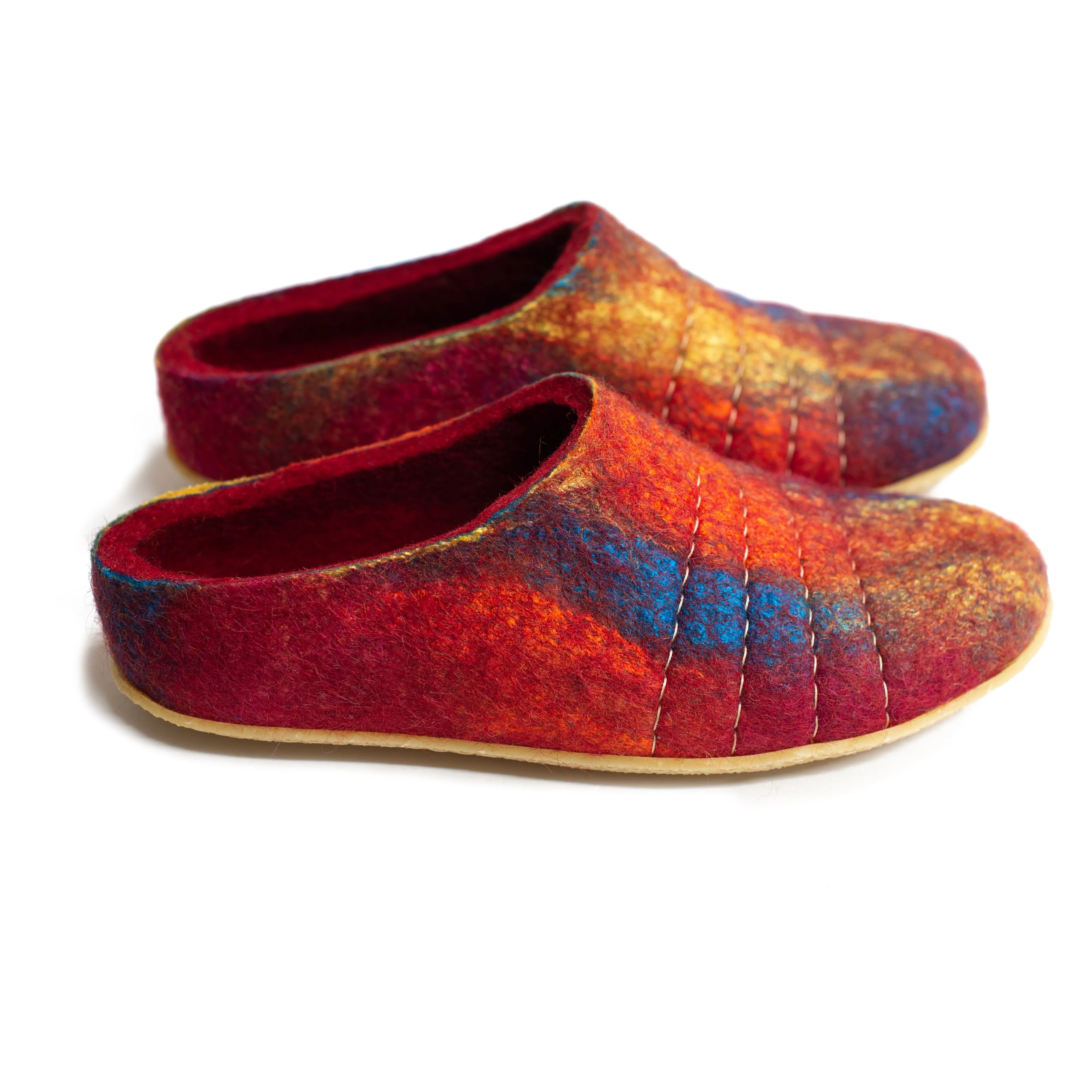 Poppy Red  Rainbow women's slippers