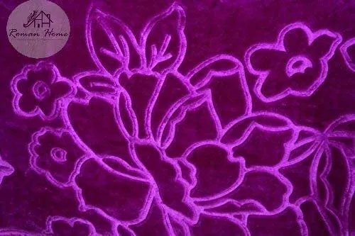 PREM HOUSE Velvet Floral Embossed Super Soft Heavy Single Bed Mink Blanket for Winter (Purple, Single Bed (60x85 Inch)