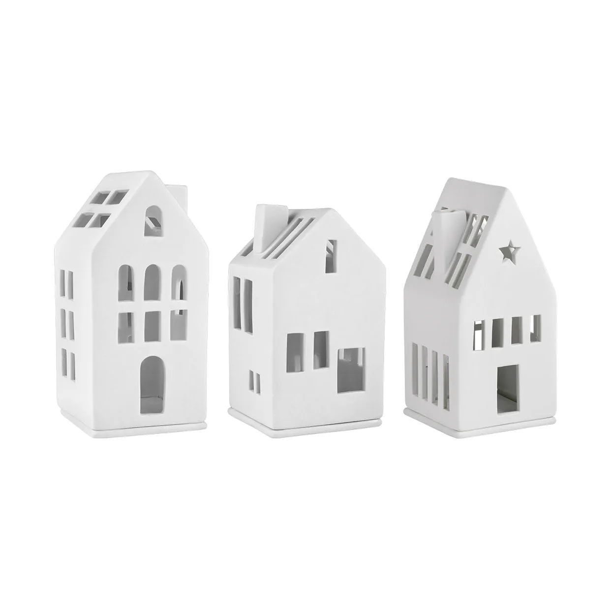 Rader Porcelain Village House Candle Holder Set
