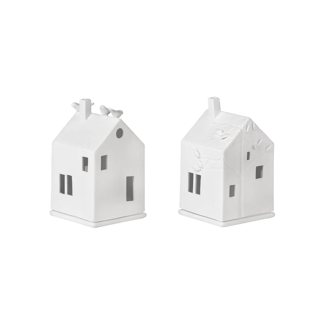 Rader Porcelain Village House Candle Holder Set