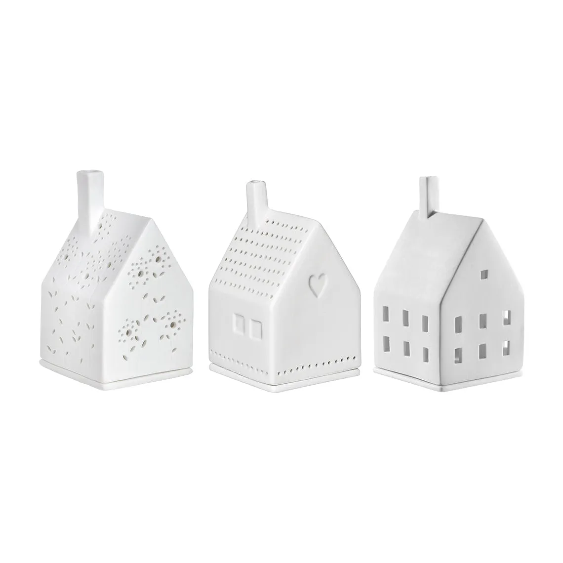 Rader Porcelain Village House Candle Holder Set