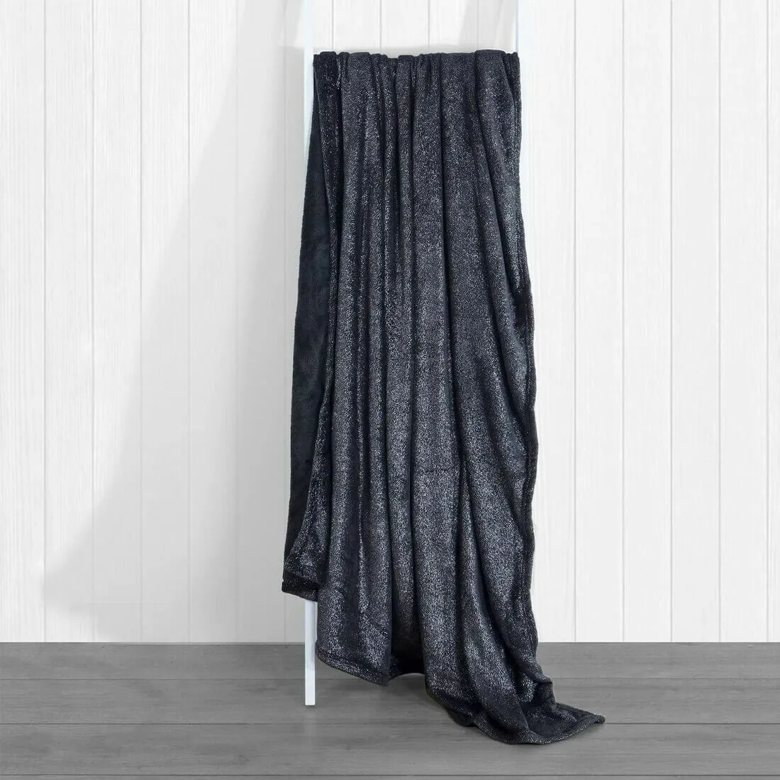 Silver Foil Sparkle Blanket Throw With Cosy Fleece Reverse