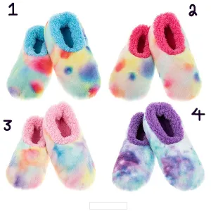 Snoozies Large Tie Dye Cotton Candy Slippers (Choice of 4)