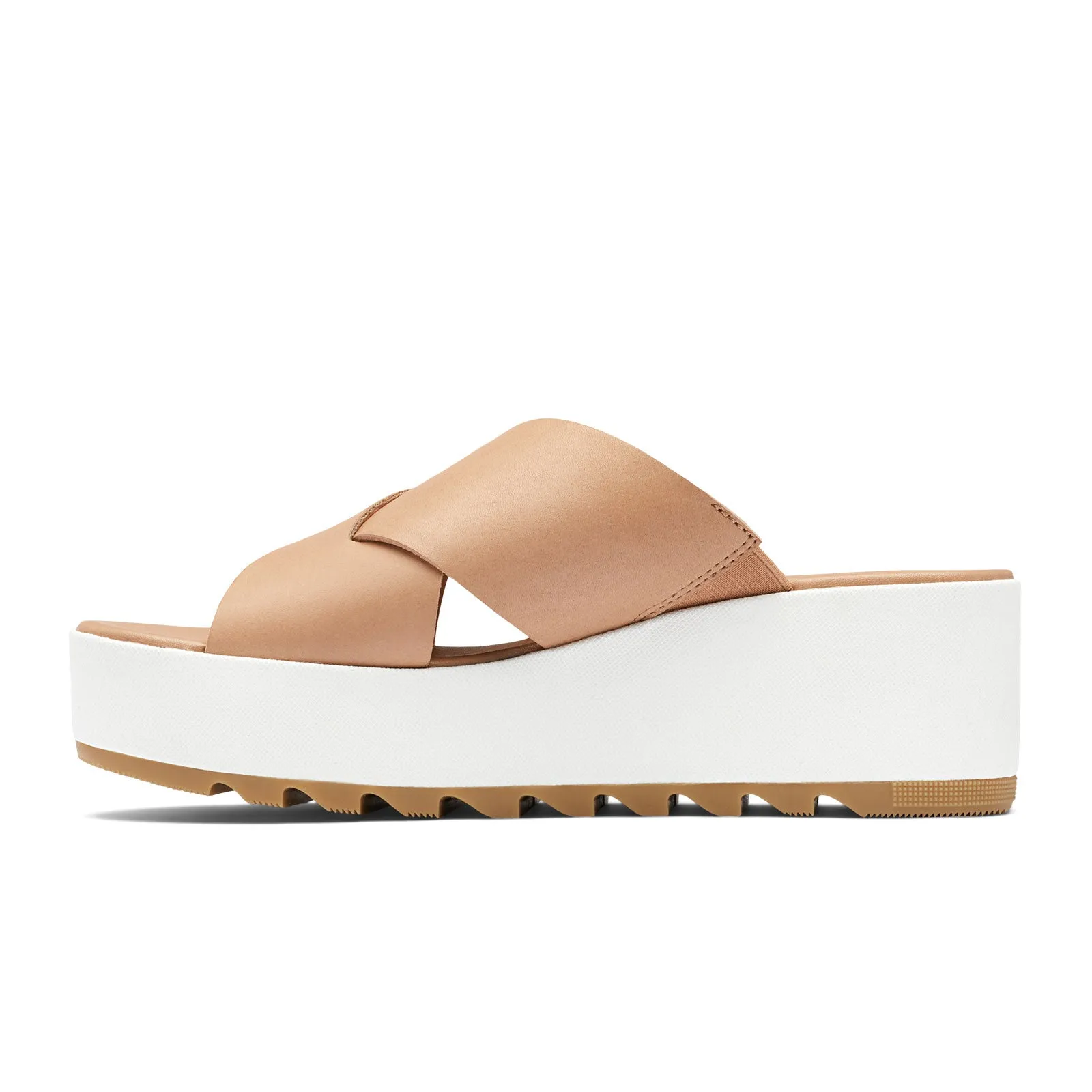 Sorel Cameron Flatform Slide Sandal (Women) - Honest Beige/Sea Salt