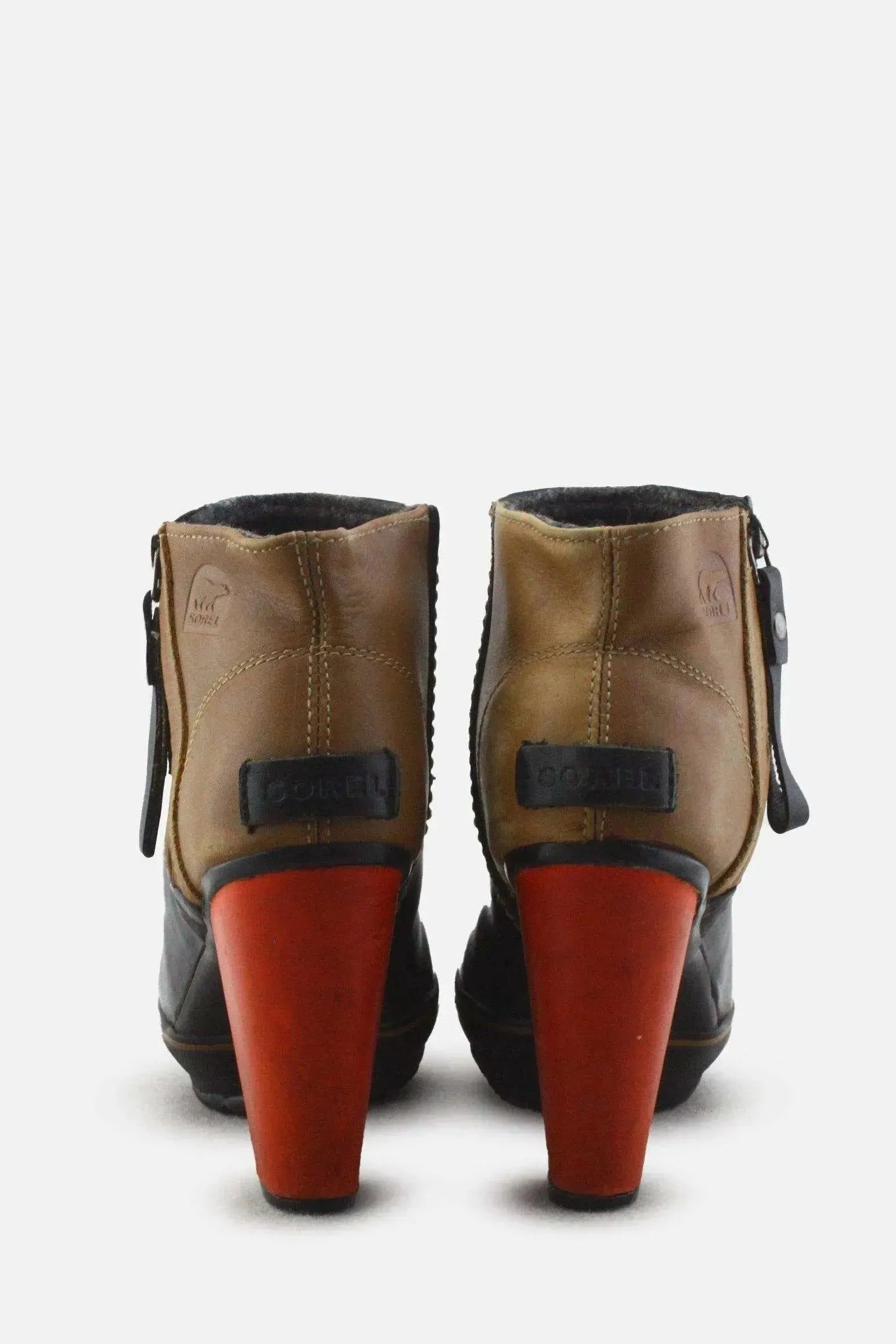 Sorel Zipper Block Ankle Boots |100% Authentic Leather