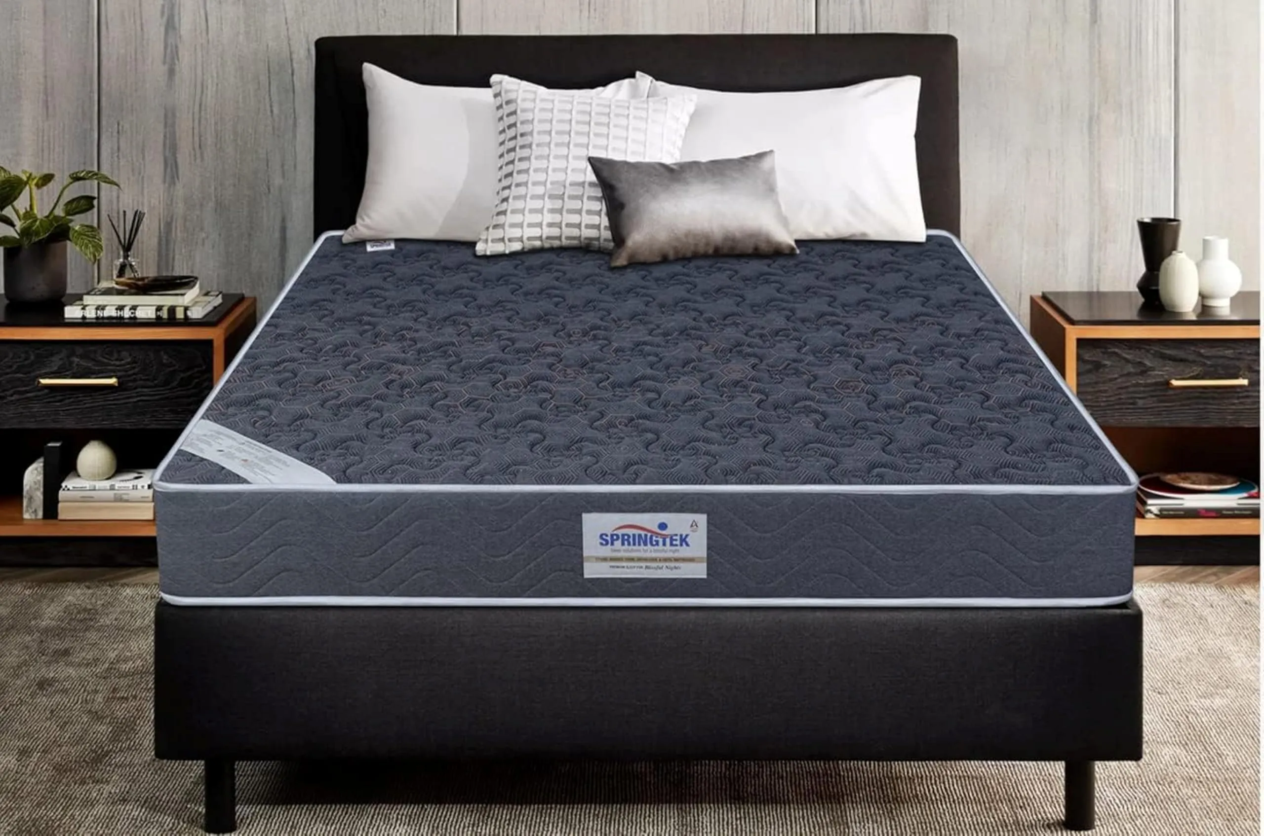 Springtek Coir Mattress | Thermal Bonded Foam with Coir Support | Orthopaedic Mattress | Anti Microbial Fabric Medium Firm & Plush King Size 6 Inches Gadda | 78x72 Inch