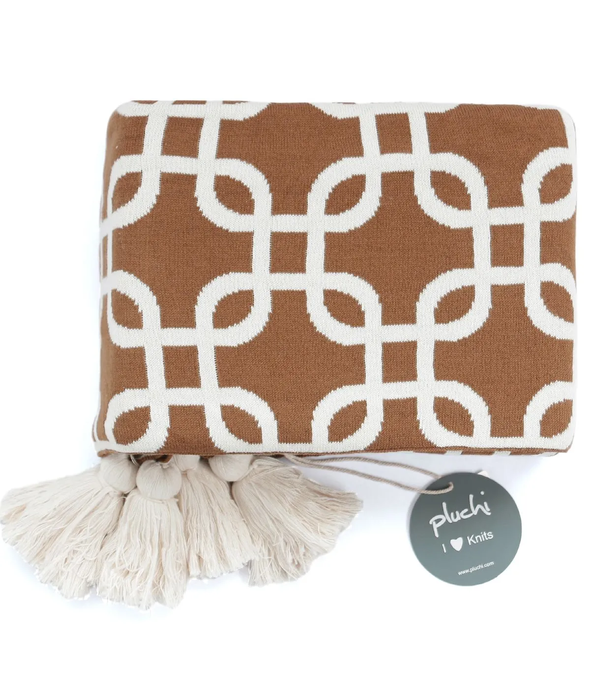 Stroke - Bronze & Natural 100% Cotton Knitted All Season AC Throw Blanket