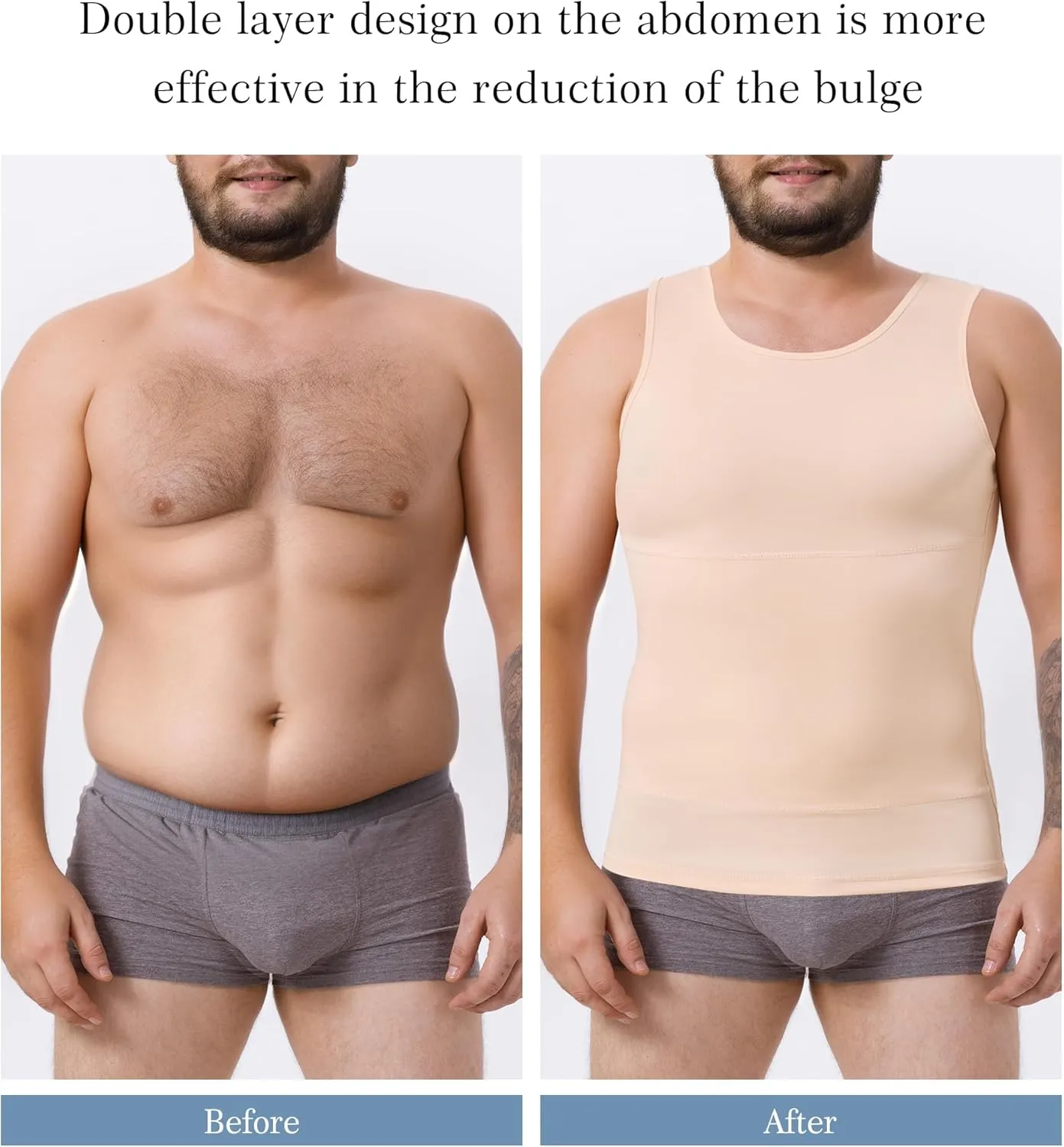 TAILONG Compression Shirt Men Shapewear Slimming Body Shaper Vest Compression Tank Top Undershirt