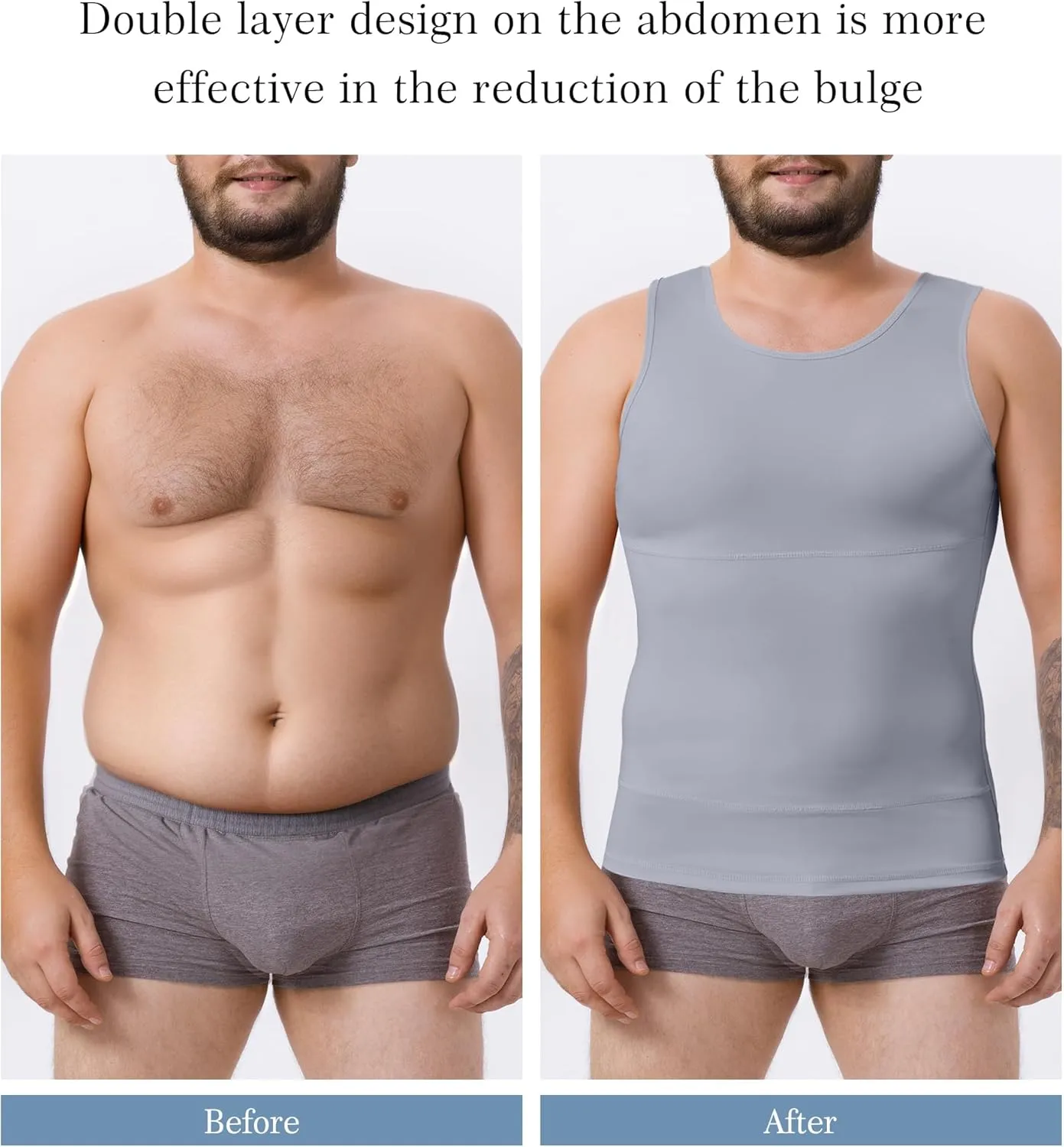 TAILONG Compression Shirt Men Shapewear Slimming Body Shaper Vest Compression Tank Top Undershirt