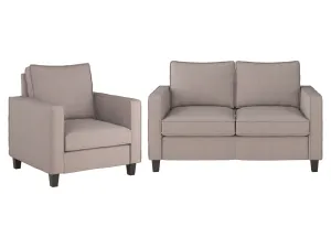 Taupe 2 Seater Loveseat and Chair Set, 2 piece