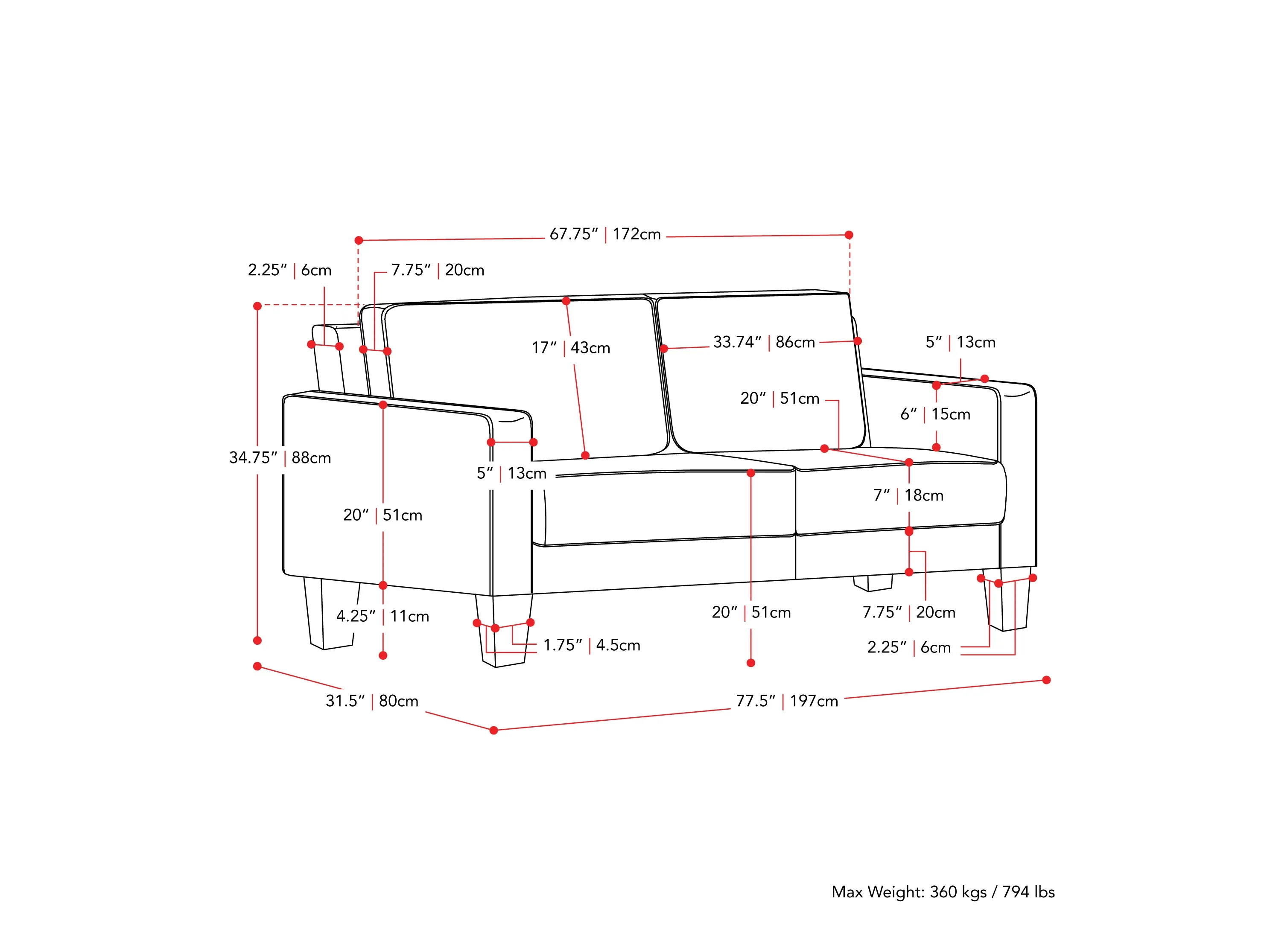 Taupe 3 Seater Sofa