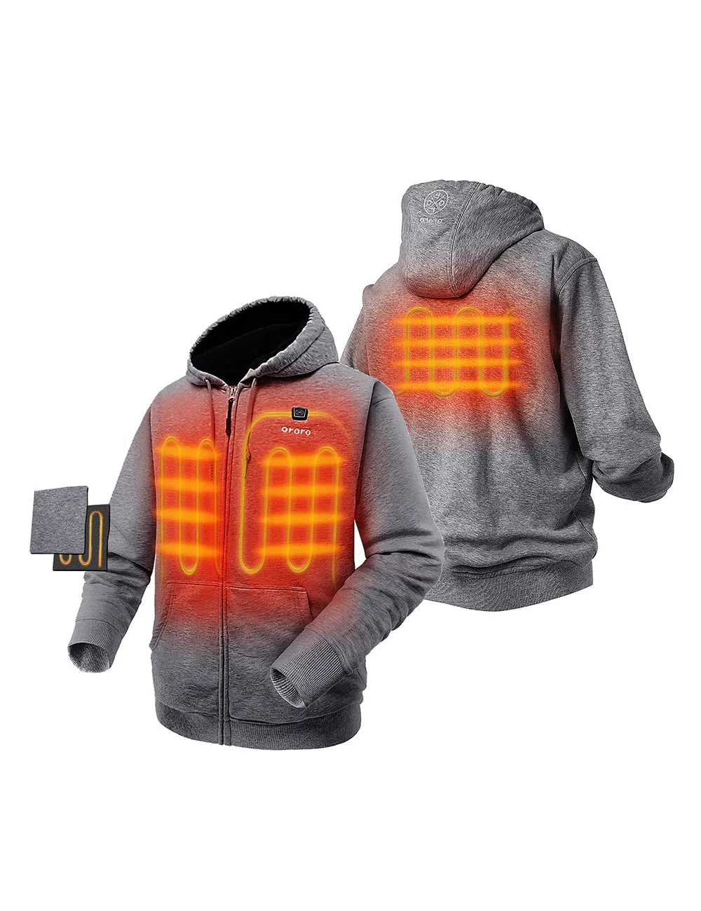Unisex Heated Fleece Hoodie - Grey