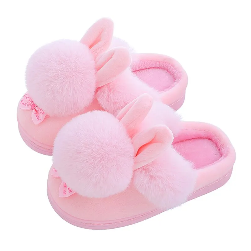 Unisex Indoor Non-Slip Warm Fluffy Soft Comfortable Toddlers Slippers
