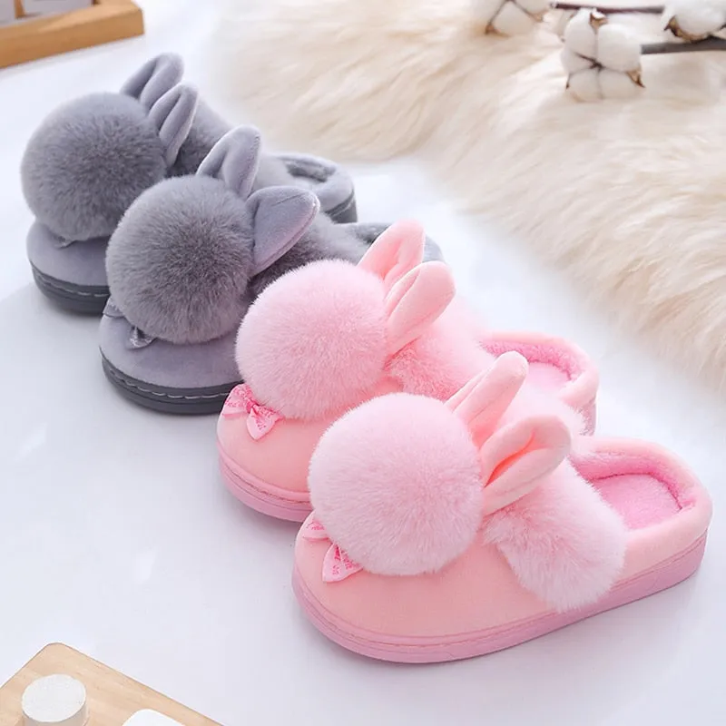 Unisex Indoor Non-Slip Warm Fluffy Soft Comfortable Toddlers Slippers