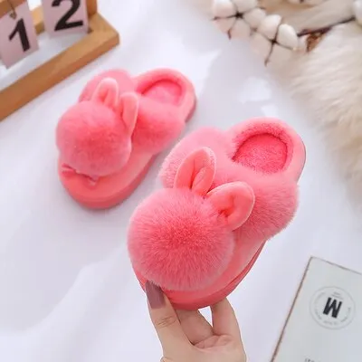 Unisex Indoor Non-Slip Warm Fluffy Soft Comfortable Toddlers Slippers