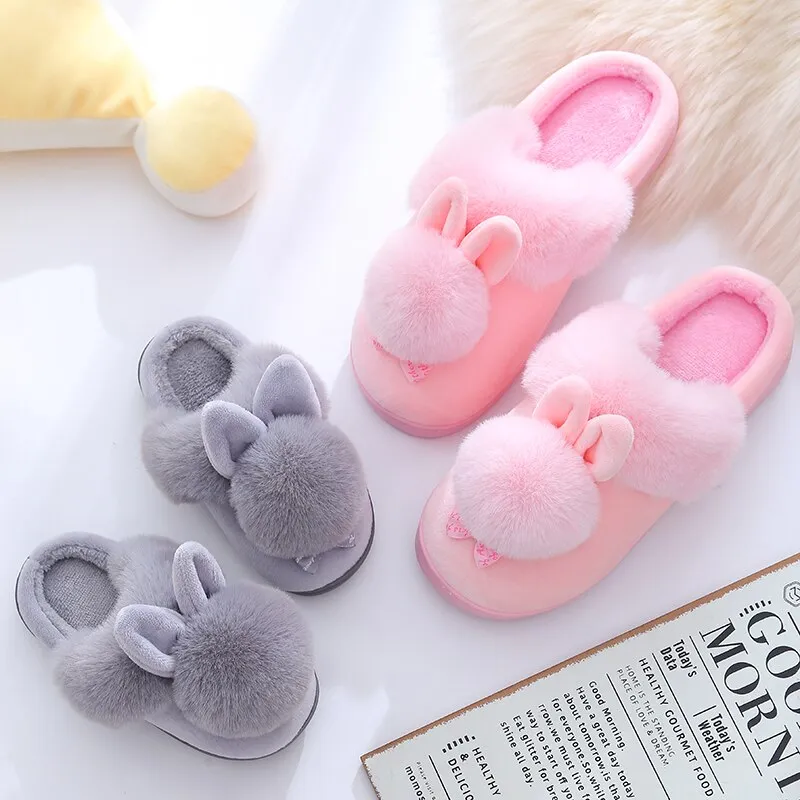 Unisex Indoor Non-Slip Warm Fluffy Soft Comfortable Toddlers Slippers