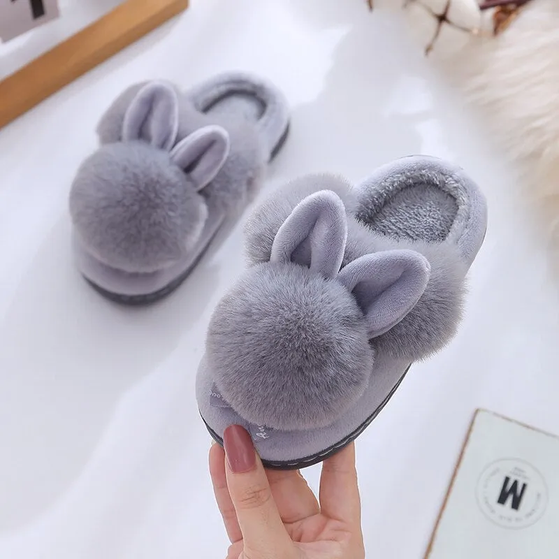 Unisex Indoor Non-Slip Warm Fluffy Soft Comfortable Toddlers Slippers