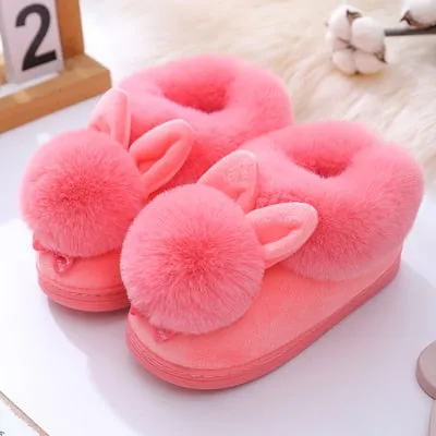 Unisex Indoor Non-Slip Warm Fluffy Soft Comfortable Toddlers Slippers