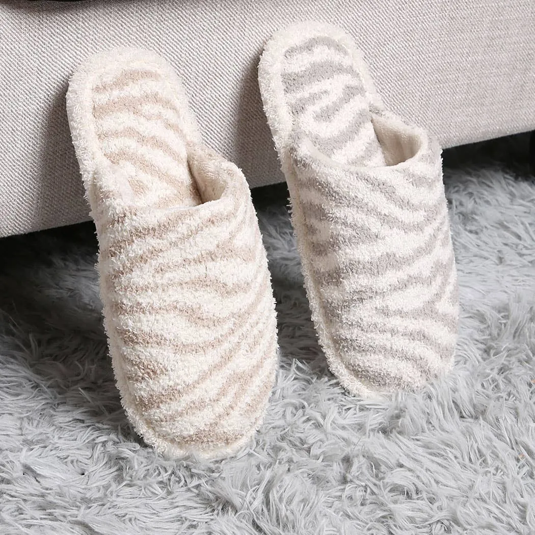 Winter Luxury Soft Zebra Pattern Slipper