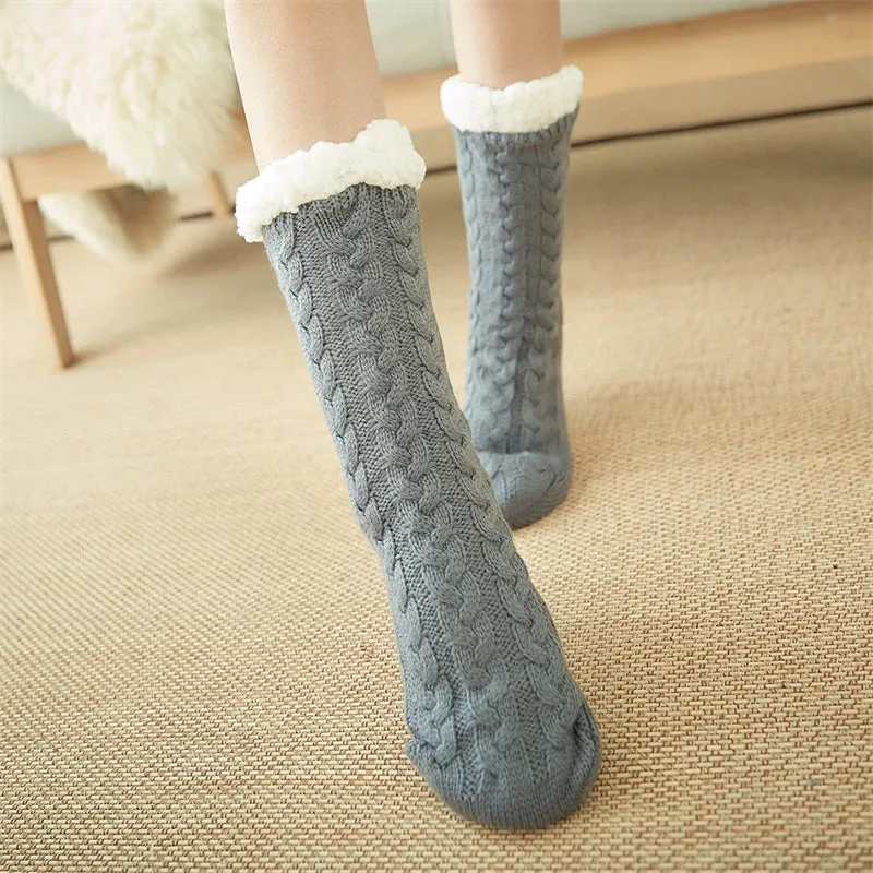 Winter Non-slip Socks Soft Warm Thickened Home Floor Socks for Women