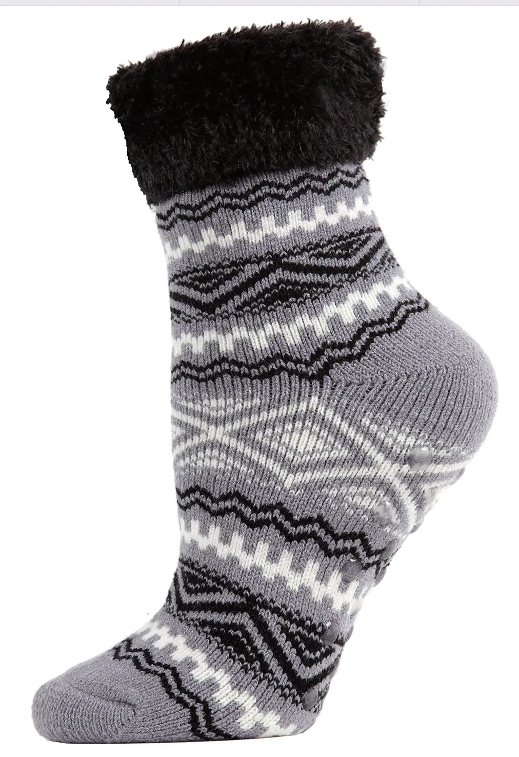 Women's Aztec Fairisle Plush Cabin Socks